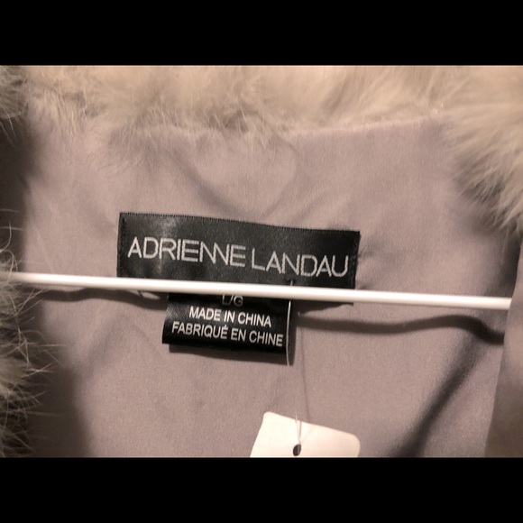 Adrienne Landau rabbit fur vest in light grey - Picture 3 of 4